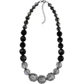 Behave - Ketting met facet geslepen kralen - Mode ketting zwart en grijs