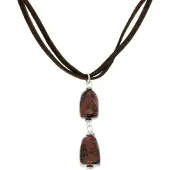 Behave - Dames Ketting - Natuursteen Hanger - Boho Chic - 40+5 cm