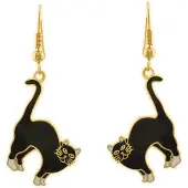 Behave - Oorhangers met kattenhanger zwart - Speelse retrostijl