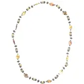 Behave Lange kralen ketting bruin 90 cm