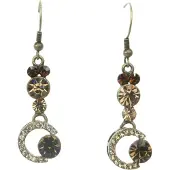 Behave - Oorhangers retro stijl met bruine steentjes - Cadeau vintage look