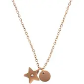 Behave Dames ketting fijn rosè kleur met hangertjes