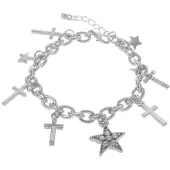 Behave - Bedelarmband ster kruis - edgy stijl - avond of casual look