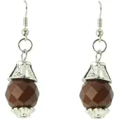 Behave - Oorhangers dames - Autumn tone - Bruin - Zilverkleur - Nikkelvrij