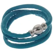 Behave - Wikkelarmband turquoise - Zilverkleur sluiting - Zomerstijl