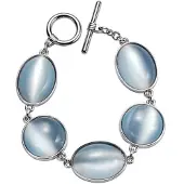 Behave - armband zilverkleur cat’s eye stenen - elegante stijl - nikkelvrij