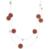 Behave - ketting met rode accenten - zomerse strandlook met sterren