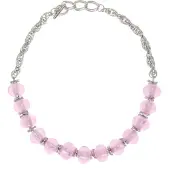 Behave ketting - Glaskralen accessoires - Mode sieraden - Nikkelvrij - 44 cm