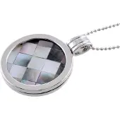 Behave - Lange ketting met geruite munt hanger - 90 cm