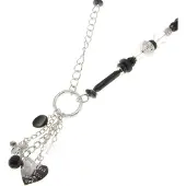 Behave ketting - Facet geslepen kralen met hangertjes en schakels - Nikkelvrij - Modeaccessoires