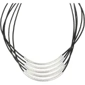 Behave - Korte ketting dames - Mat modern design - Zilverkleur details