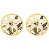 Behave Dames oorbel steker goud-kleur met bloem