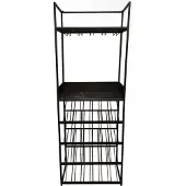 Ptmd Arto Wine Rack Dark Grey Base Brown Marble (Bruin, 65x180x35cm)