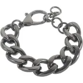 Behave – Armband – Gourmetschakel zwart – 20+4 cm – Stoer design