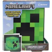Paladone Minecraft Creeper Bureau‑lamp met Officiële Creeper‑geluiden, Handheld Nachtlampje voor Kinderkamer of Gamerdecoratie Officieel Gelicentieerde Minecraft Cadeaus –
