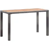 vidaXL Tuintafel, antraciet en bruin, 123x60x74 cm, massief acaciahout