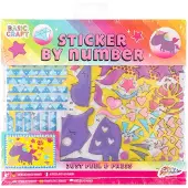 Grafix stickeren op nummer eenhoorn knutselset voor kinderen.