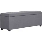 vidaXL Bankje met opbergvak 116 cm polyester lichtgrijs