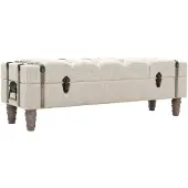 vidaXL Opbergbankje 111x34x37 cm massief hout en staal