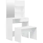 vidaXL Kaptafelset 74,5x40x141 cm hoogglans wit