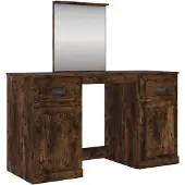 vidaXL Kaptafel met spiegel 130x50x132,5 cm gerookt eikenkleurig
