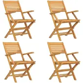 vidaXL Tuinstoelen inklapbaar 4 st 55x62x90 cm massief teakhout