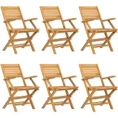 vidaXL Klapstoelen 6 stuks 55x62x90 cm Massief teakhout