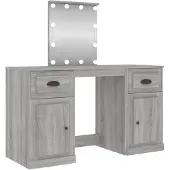 vidaXL Kaptafel met LED-verlichting 130x50x132,5 cm grijs sonoma eiken