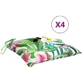 vidaXL Stoelkussens 4 st 40x40x7 cm stof meerkleurig