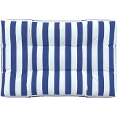 vidaXL Palletkussen gestreept 120x80x12 cm stof blauw en wit