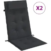vidaXL Stoelkussens 2 st hoge rug oxford stof zwart