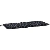 vidaXL Tuinbankkussen ruitpatroon 120x50x7 cm stof zwart