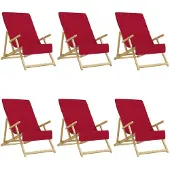 vidaXL Strandhanddoeken 6 st 400 g/m² 60x135 cm stof bordeauxrood