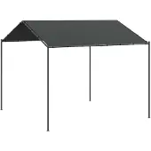 vidaXL - Tuinpaviljoen - 3x3 - m - staal - en - stof - antracietkleurig