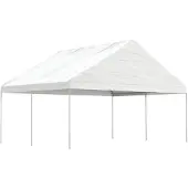 vidaXL Prieel met dak 4,46x5,88x3,75 m polyetheen wit