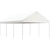 vidaXL Prieel met dak 6,69x4,08x3,22 m polyetheen wit