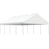 vidaXL Prieel met dak 8,92x5,88x3,75 m polyetheen wit