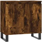 vidaXL Badkamerkast 58x33x60 cm bewerkt hout gerookt eikenkleurig