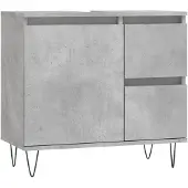 vidaXL Badkamerkast 65x33x60 cm bewerkt hout betongrijs
