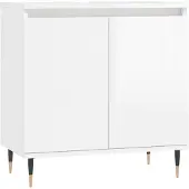 vidaXL Badkamerkast 58x33x60 cm bewerkt hout hoogglans wit