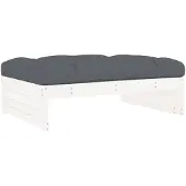 vidaXL Tuinvoetenbank 120x80 cm massief grenenhout wit