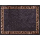 vidaXL Vloerkleed wasbaar 400x300 cm zwart en goudkleurig