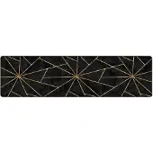 vidaXL Vloerkleed wasbaar 80x300 cm zwart en goudkleurig