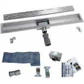 Mueller Basic douchegoot RVS met flens 120x7cm