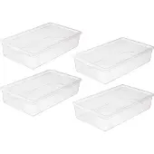 Sunware Omega schoenen opbergsysteem 19L - Set van 4 - Transparant