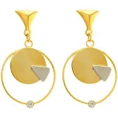 Behave - Dames oorhangers geometrisch design goudkleur modern 5,5 cm
