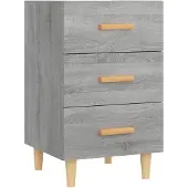vidaXL Nachtkastje 40x40x66 cm bewerkt hout grijs sonoma eikenkleurig