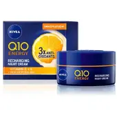 Nivea Q10 Energy Recharge Versteviginde Nachtcreme voor Vrouwen - Hydraterende Anti-Rimpel Crème - Alle Huidtypes - met Vitamine C en E - 50 ml