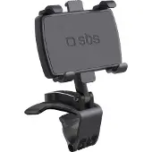 SBS Draaibare autohouder met clip voor telefoons tot 7Inc, Smartphonehouder, Zwart