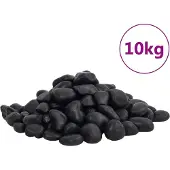 vidaXL Kiezelstenen gepolijst 2-5 cm 10 kg zwart